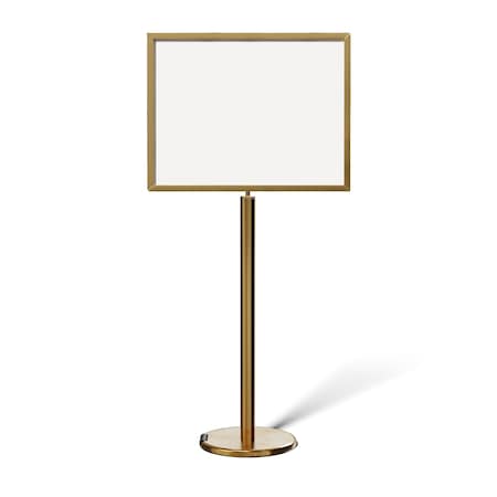 Sign Frame Floor Standing 22 X 28 In. H Satin Brass Steel